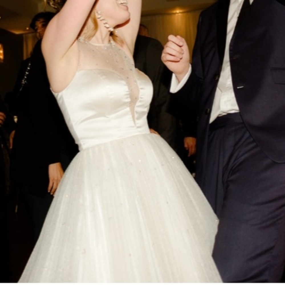 Sherri Hill Ivory Plunging Neckline Mini Dress - wedding reception or prom!